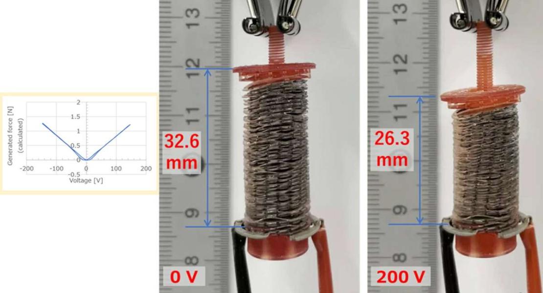 Attuatori elettrostatici per realizzare muscoli artificiali