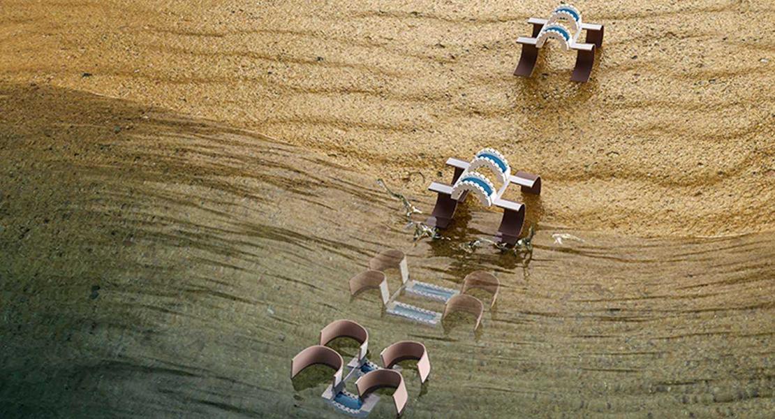 Robot morbido che si sposta facilmente dalla terra al mare