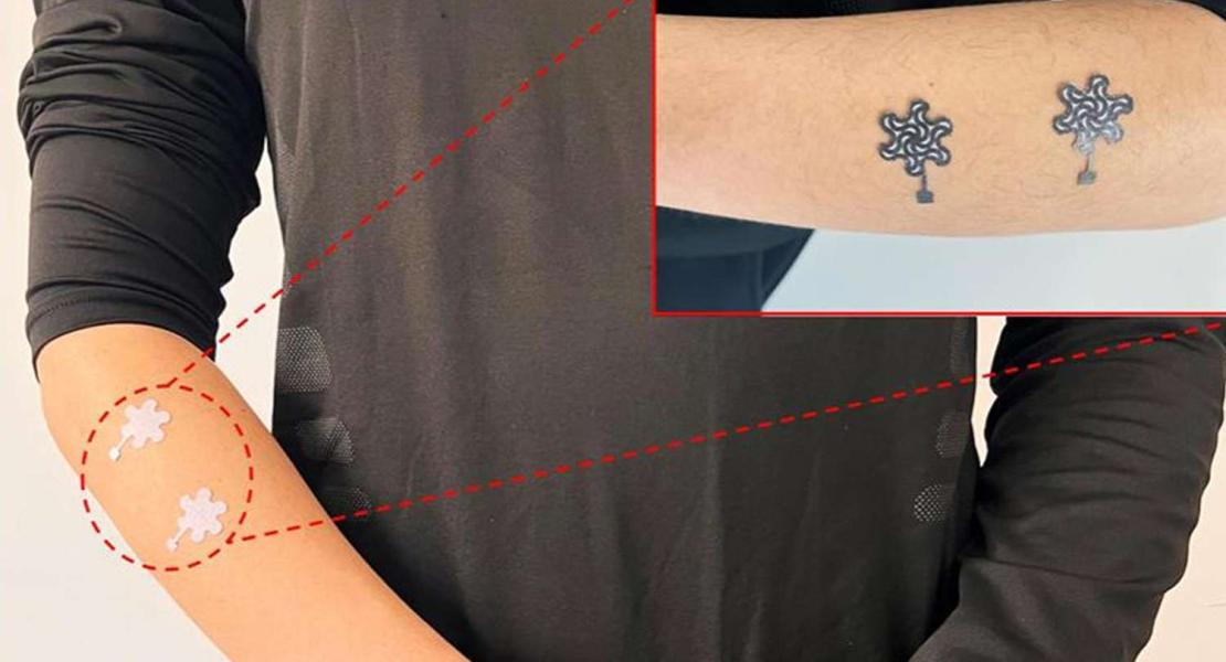 Sensore indossabile con matita su carta