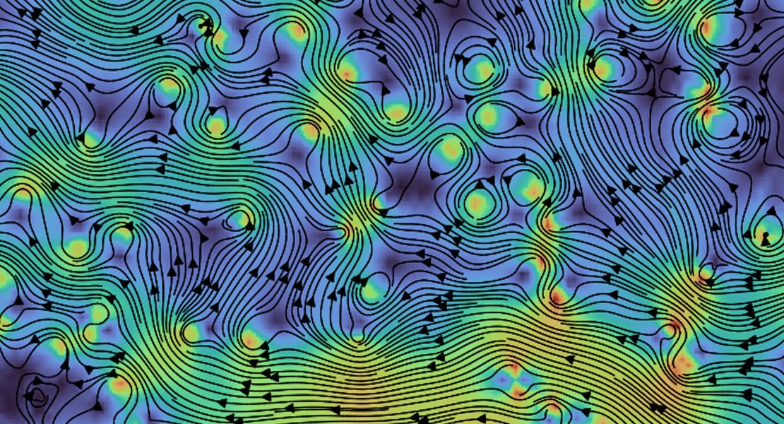 Tracciamento dei vortici in un fluido quantistico di luce e del campo di velocità associato