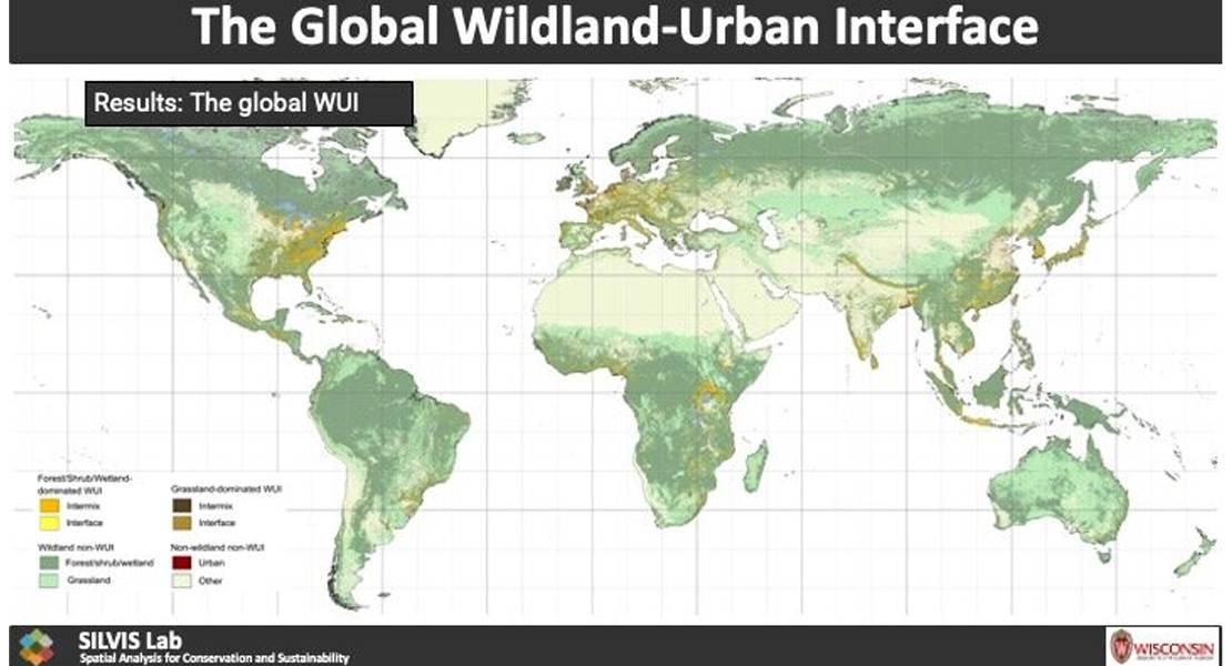 Mappa delle aree di interfaccia tra terre selvagge e urbane