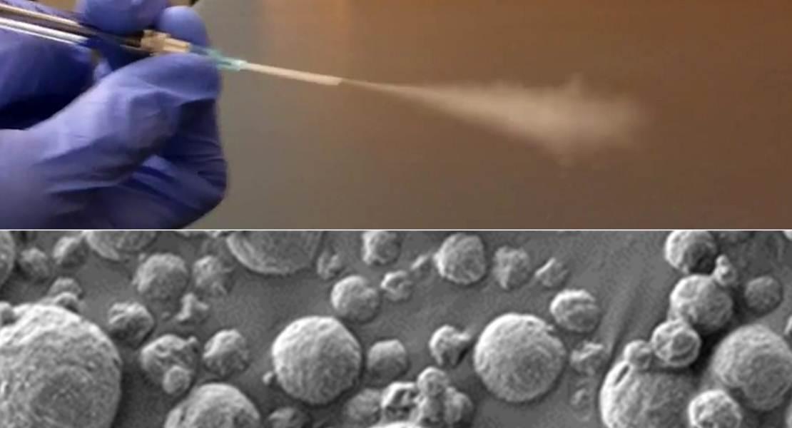 Particelle diagnostiche che possono essere aerosolizzate e inalate