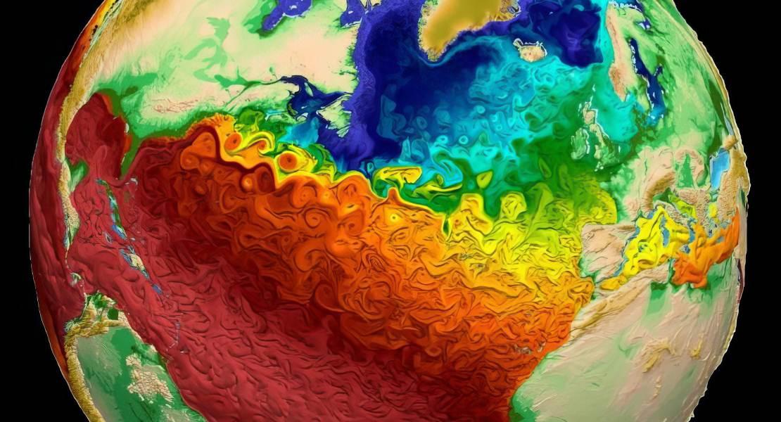 Correnti superficiali dell'oceano simulate da MPAS-Ocean