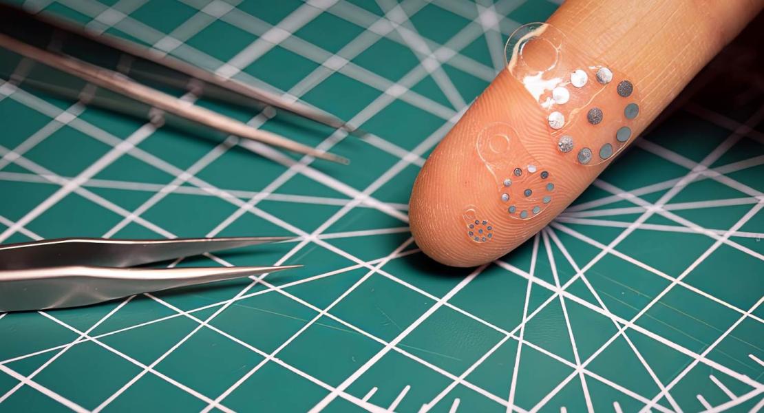 Dispositivo adesivo a ultrasuoni morbido e flessibile