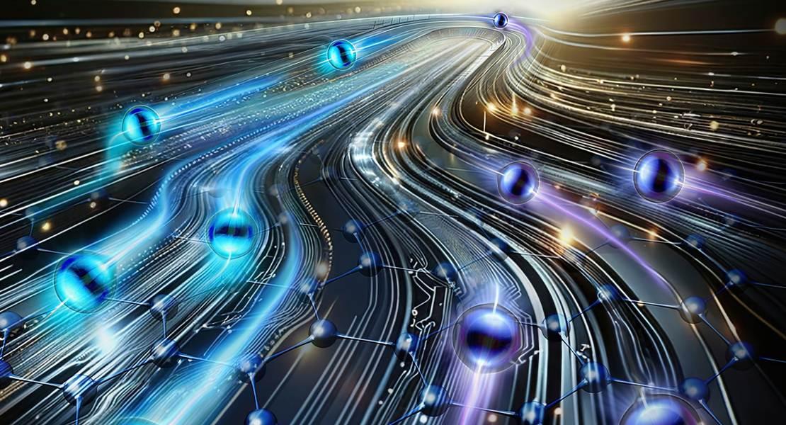 Rappresentazione artistica di un'autostrada per gli elettroni