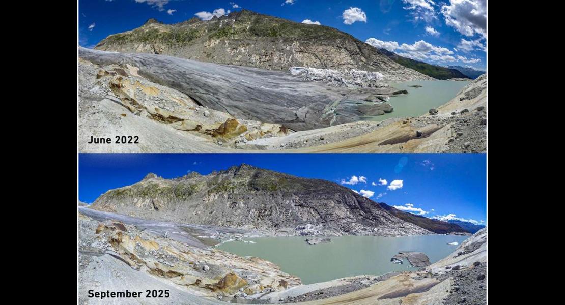 In condizioni di riscaldamento estremo, anche i ghiacciai di medie dimensioni come il ghiacciaio del Rodano si riducono drasticamente. Entro il 2100, a seconda dello scenario del riscaldamento globale, nelle Alpi potrebbero rimanere solo 20 ghiacciai.