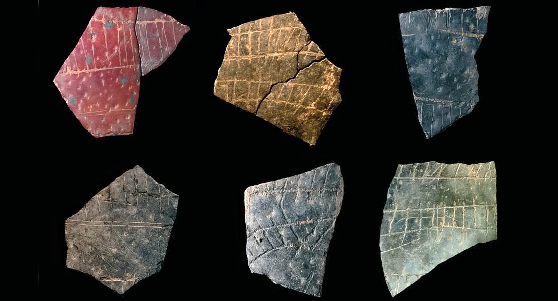 Frammenti di uova di struzzo