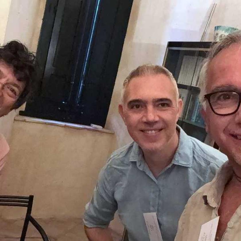 Da sinistra a destra: Prof. Daniele Marinazzo (Univ. Ghent, Belgio), Prof. Luca Faes (Univ. Palermo) e Prof. Sebastiano Stramaglia (Univ. di Bari).